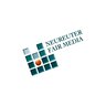 Logo of Neureuter Fair Media. Next to the serif lettering is a grid of blue boxes between which a single orange circle is placed.